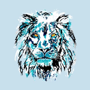 Colorful Lion - Blue Lion Head Beautiful Eyes T-Shirt