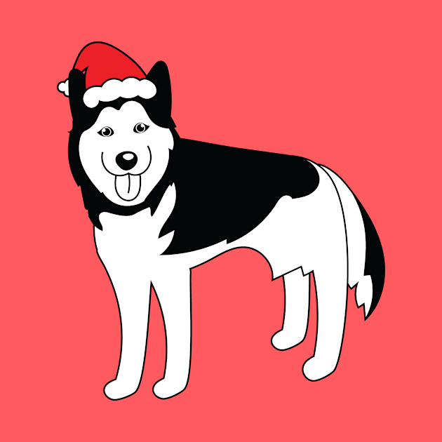 Christmas Husky by hippyhappy