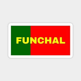 Funchal City in Portuguese Flag Colors Magnet