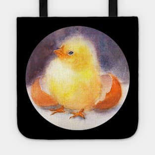 Baby Chicken Watercolor Painting Tote