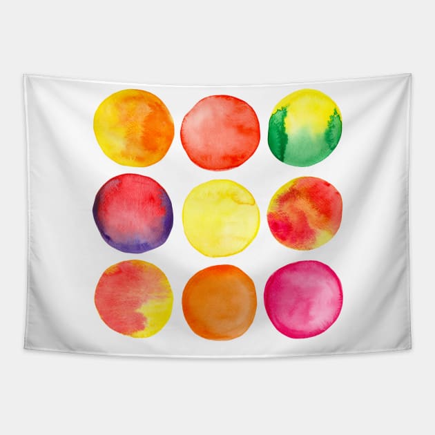 Watercolour yellow dots Tapestry by MashaVed