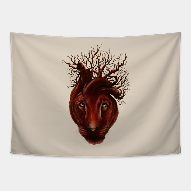 Lioness Heart Tapestry by opawapo