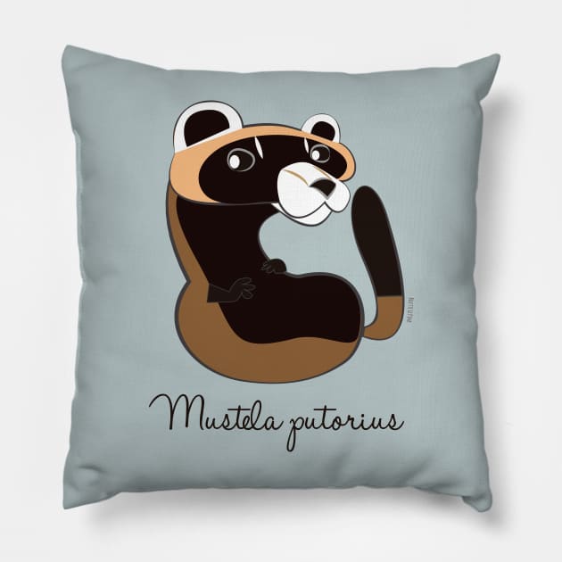 European polecat Pillow by belettelepink