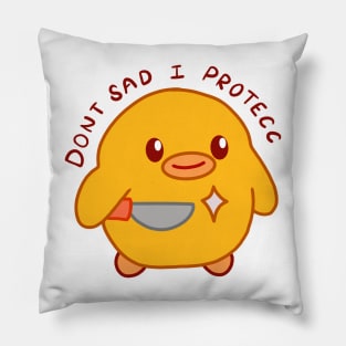 Duck With Knife Meme Pillow