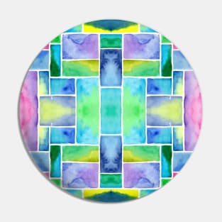 Colorful Squares Pattern Pin