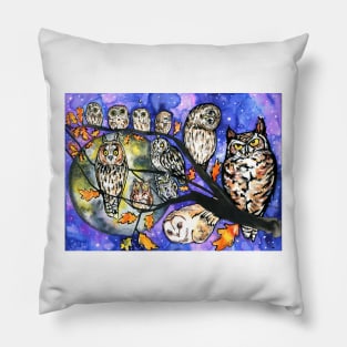 These Friends are All a Hoot- Owls of Eastern North America Pillow