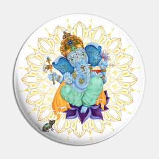 Lord Ganesha Gold Mandala - The Obstruction Destroyer Pin