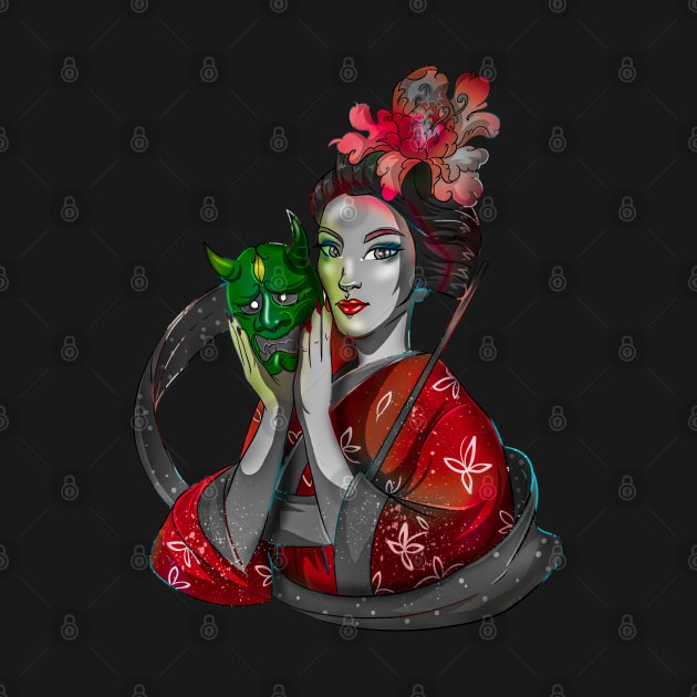 Floral Zombie Girl Gisha by Trendy Black Sheep