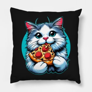 Cute Cat eating Pizza Pillow