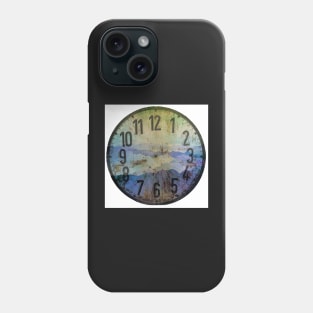 Clock face - Smoky Mountains Grunge Turqouise Blue Violet Option Phone Case