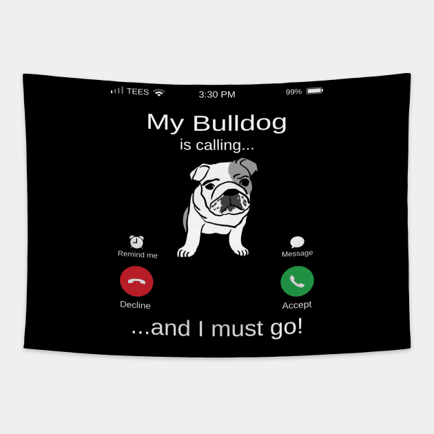 funny Bulldog lover gifts Bulldog dad Fathers Day Tapestry by TopTees