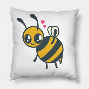 Cute Chubby Bee Drawing Illustration Pillow