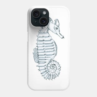 Pencil Sketch of a Seahorse on Warm Pink Phone Case