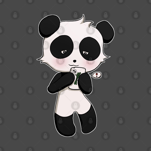 Texting Panda by Mellerz