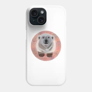 Polar Bear on circular pattern Phone Case