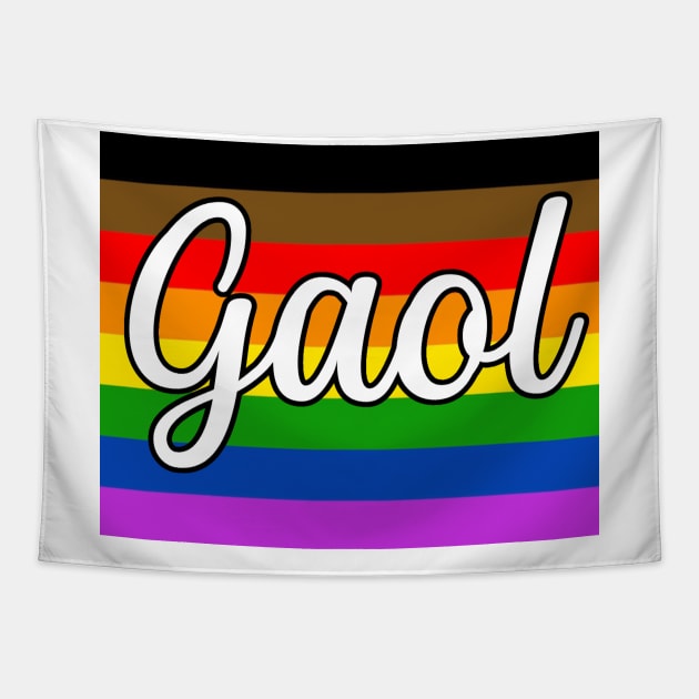 Pride flag gaol, Scottish Gaelic word for love Tapestry by Kyttsy Krafts