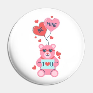 Happy Valentine's Day | Teddy Bear Be Mine Pin