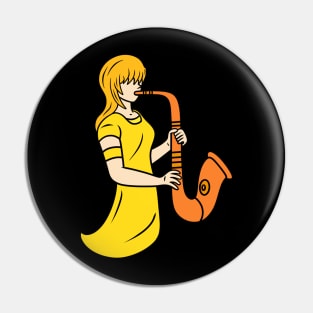 Saxophonist girl Pin