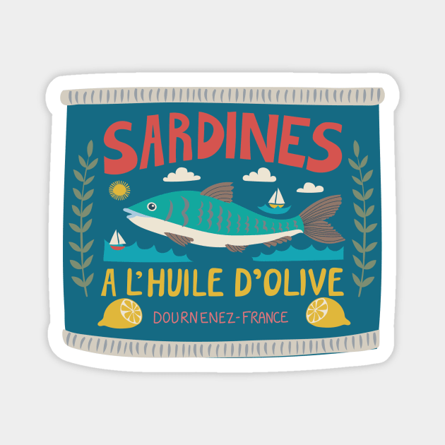 Sardines - Vintage tin by Cecca Designs Magnet by Cecca