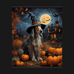 Aesthetic Halloween Afghan Hound Dog Witch Pumpkin Horror Nights Custom T-Shirt