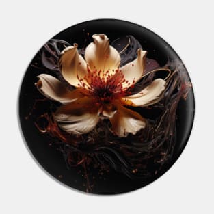 Fluid Blossom Art 3D Digital Art Pin