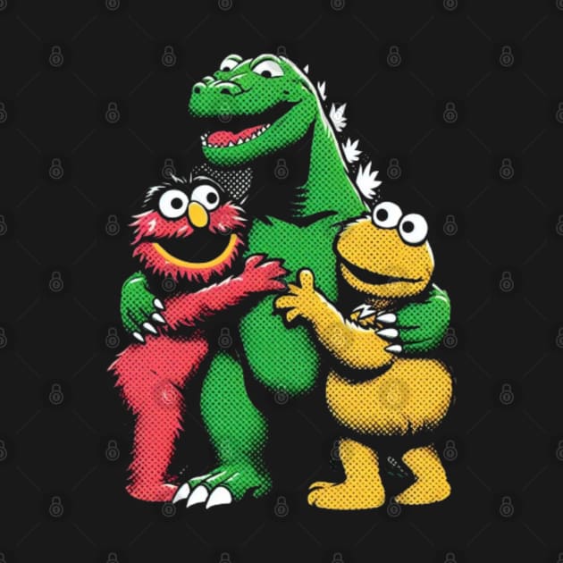 Muppets & Godzilla by fadinstitute