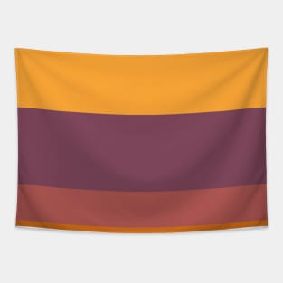 An uncommon incorporation of Grape, Dark Mauve, Giant'S Club, Brownish Orange and Yellow Orange stripes. Tapestry