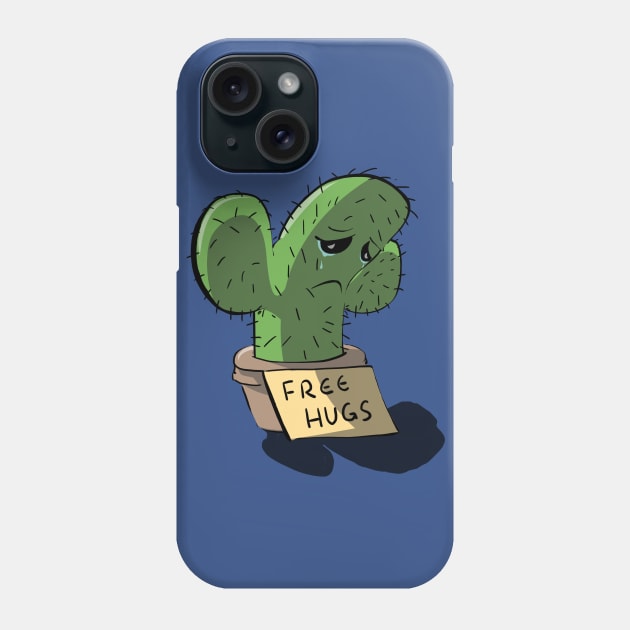 Free Hugs Sad Cactus Phone Case by BunnyMaelstrom