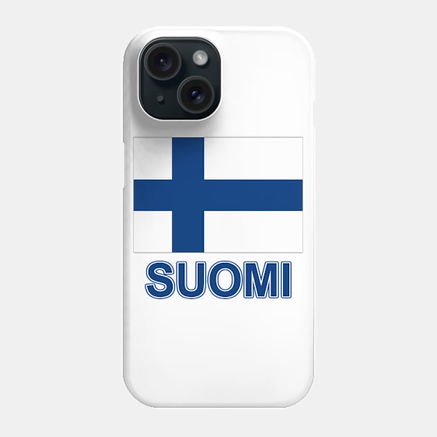 The Pride of Finland - Finnish National Flag Design (Finnish Text) Phone Case by Naves