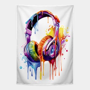 Retro Melting Headphones Tapestry