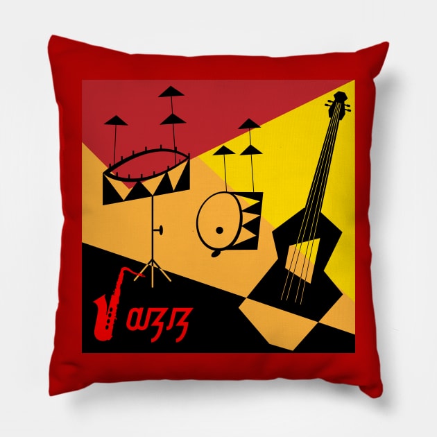 retro jazz Pillow by bluehair