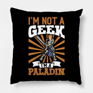 No geek - D20 Roleplaying Character - Paladin Pillow