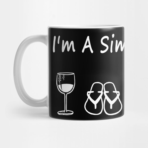 Simple Woman Wine Flip Flops Dog Basketball Basketball Mug