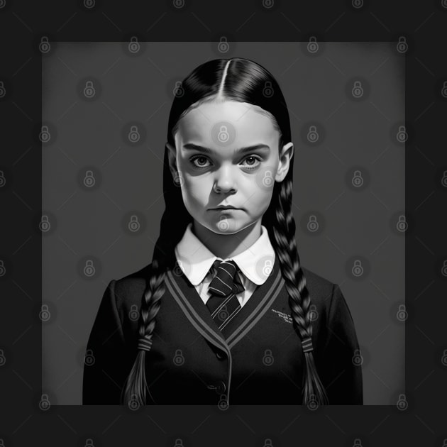 ADDAMS Family, Wednesday-inspired design, by Buff Geeks Art