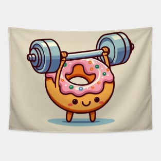 cute Doughnut barbell lift Tapestry