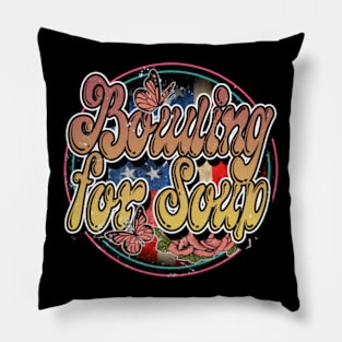 Bowling Flowers Graphic Proud Name 70s 80s 90s Vintage Styles Pillow