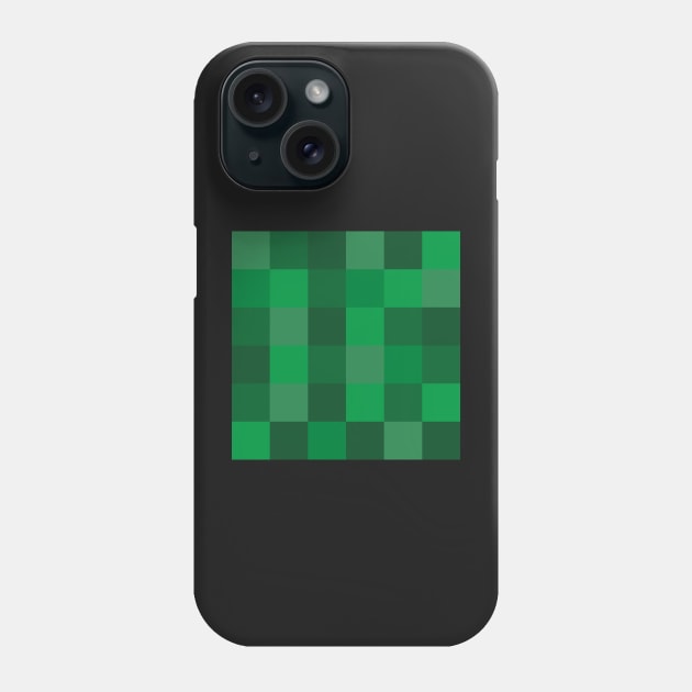 Green Pixels Phone Case by latheandquill