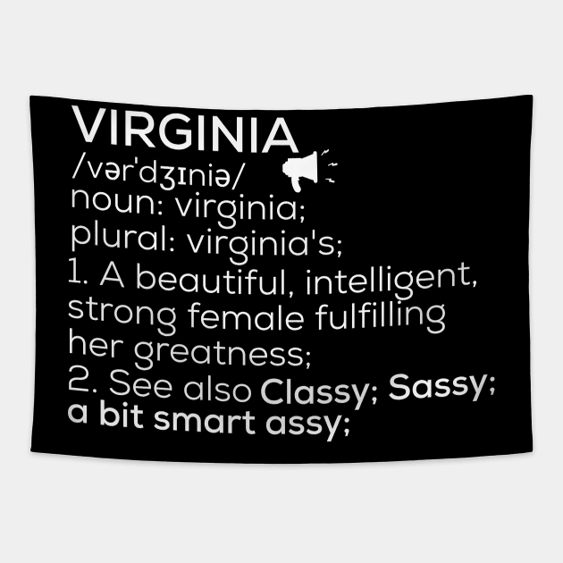 Virginia Name Definition Virginia Female Name Tapestry by TeeLogic