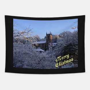 Winter Church St Michaels Ironbridge Merry Christmas Tapestry