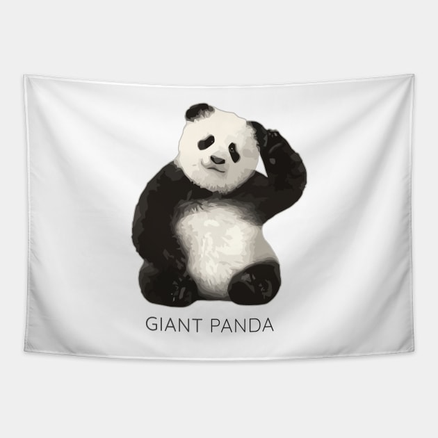 Giant panda (Ailuropoda melanoleuca) Tapestry by AmazighmanDesigns