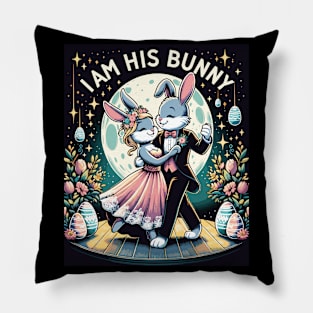 I Am His Bunny Romantic Spring Easter Design Pillow