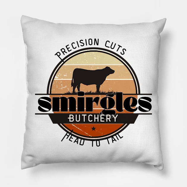 Smirgles Grocery store butchery - evil supermarket Pillow by chrisphilbrook