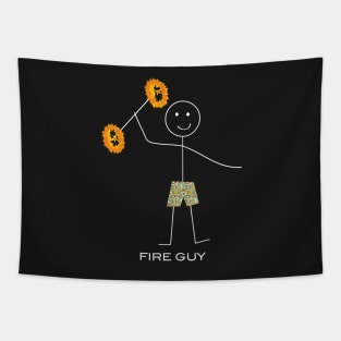 Funny Mens Fire Dancer Tapestry