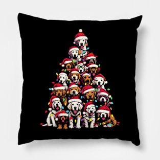 Christmas Tree Dogs Pillow