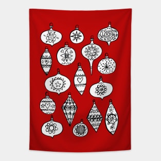 Retro Christmas Ornaments Tapestry