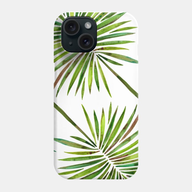 fan palm green Phone Case by CatCoq