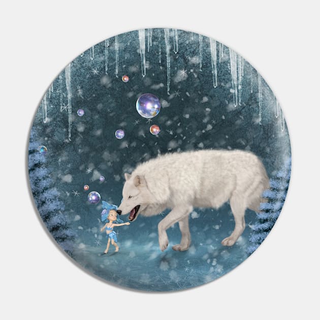 Awesome polarwolf with cute fairy Pin by Nicky2342