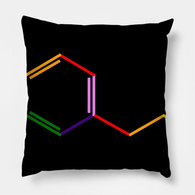 Dopamine Rainbow Molecule Chemistry Pillow by ChemECool