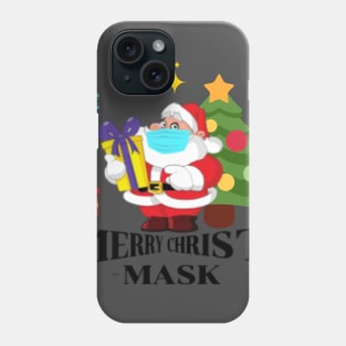 Merry Christ Mask Funny Santa with Face Mask Phone Case