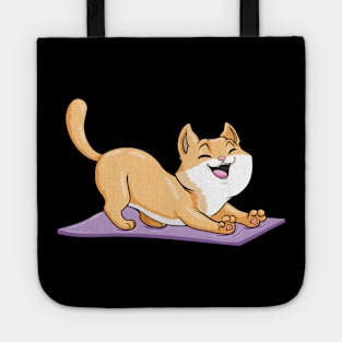 Cute cat on a yoga mat Tote